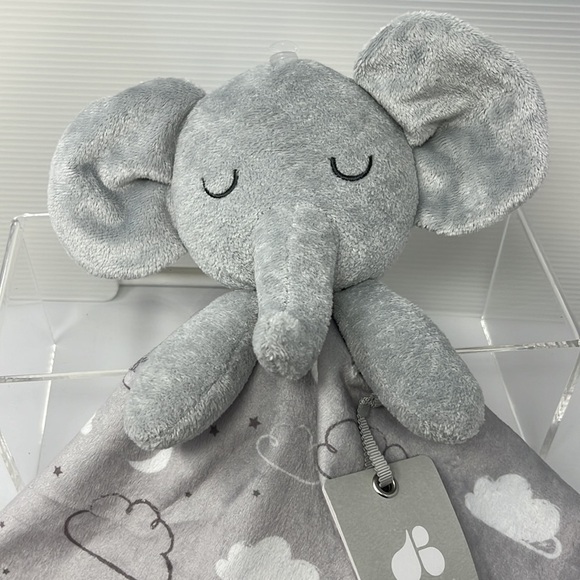 Just Born Elephant Security Blanket Lovey Gray Clouds 25” NWT - Picture 2 of 12
